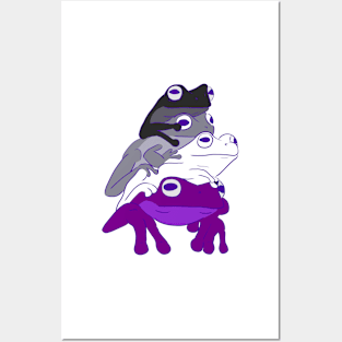 Asexual Pride Frog Stack Posters and Art